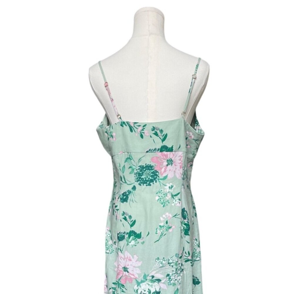 Zara Linen Floral Midi Dress L NWT Easter Bloomcore Dainty Coquette Babydoll - Picture 5 of 10
